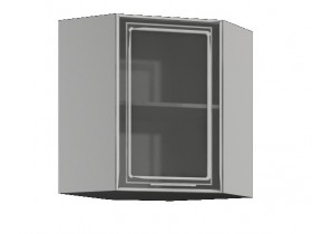 Бетон ШВУС 600*600 Шкаф верхний угловой со стеклом в Норильске - norilsk.katalogmebeli.com | фото
