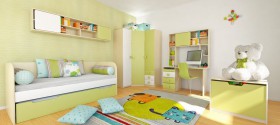 Детская комната Эппл (Зеленый/Белый/корпус Клен) в Норильске - norilsk.katalogmebeli.com | фото 5
