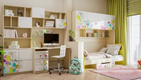Детская комната Флёр (Белый/корпус Клен) в Норильске - norilsk.katalogmebeli.com | фото 1