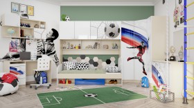 Детская комната Футбол ЧМ (Белый/Синий/корпус Клен) в Норильске - norilsk.katalogmebeli.com | фото 2
