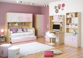 Детская комната Грэйси (Розовый/Серый/корпус Клен) в Норильске - norilsk.katalogmebeli.com | фото 2