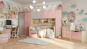 Детская комната Грэйси (Розовый/Серый/корпус Клен) в Норильске - norilsk.katalogmebeli.com | фото 13