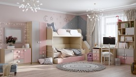 Детская комната Грэйси (Розовый/Серый/корпус Клен) в Норильске - norilsk.katalogmebeli.com | фото 12