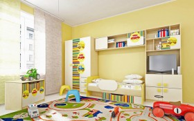Детская комната Клаксон (Бежевый/корпус Клен) в Норильске - norilsk.katalogmebeli.com | фото 2