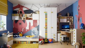 Детская комната Клаксон без машинок (Белый/корпус Клен) в Норильске - norilsk.katalogmebeli.com | фото 1