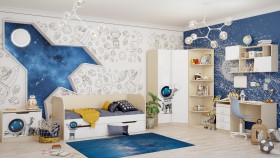 Детская комната Санни (Белый/корпус Клен) в Норильске - norilsk.katalogmebeli.com | фото 2
