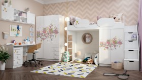 Детская комната Совушки (Белый/корпус Выбеленное дерево) в Норильске - norilsk.katalogmebeli.com | фото 1