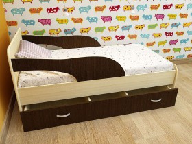 Кровать детская Максимка Млечный дуб/Венге в Норильске - norilsk.katalogmebeli.com | фото