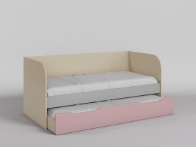 Диван-кровать Грэйси (Розовый/Серый/корпус Клен) в Норильске - norilsk.katalogmebeli.com | фото