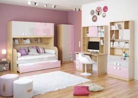 Диван-кровать Грэйси (Розовый/Серый/корпус Клен) в Норильске - norilsk.katalogmebeli.com | фото 3