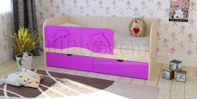 Друзья Кровать детская 2 ящика 1.6 Фиолетовый глянец в Норильске - norilsk.katalogmebeli.com | фото