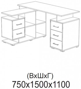 Компьютерный стол угловой СКМУ-3 дуб сонома/белый в Норильске - norilsk.katalogmebeli.com | фото 2
