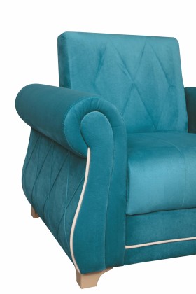 Кресло для отдыха "Порто" (велюр киви бирюза / микровельвет крем) в Норильске - norilsk.katalogmebeli.com | фото 5