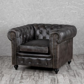 Кресло кожаное Лофт Честер (акация) в Норильске - norilsk.katalogmebeli.com | фото
