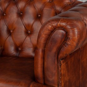 Кресло кожаное Лофт Честер-Нью (Коричневый, Рыжий) в Норильске - norilsk.katalogmebeli.com | фото 4
