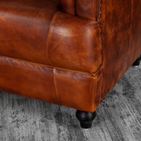 Кресло кожаное Лофт Честер-Нью (Коричневый, Рыжий) в Норильске - norilsk.katalogmebeli.com | фото 8