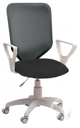 Кресло компьютерное Элегия S (белый/ткань сетка темно-серая) в Норильске - norilsk.katalogmebeli.com | фото
