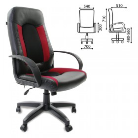 Кресло офисное BRABIX Strike EX-525 (черно-красный) в Норильске - norilsk.katalogmebeli.com | фото