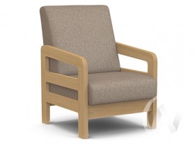 Кресло отдыха Вега-34 (бук лак/UNO CARAMEL) в Норильске - norilsk.katalogmebeli.com | фото