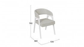 Кресло «Техас 1» (Белый матовый/Шенилл Estetica Moonstone №221) в Норильске - norilsk.katalogmebeli.com | фото 2