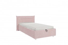 Кровать 0.9 Альба (Нежно-розовый велюр/под-мех) в Норильске - norilsk.katalogmebeli.com | фото