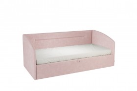 Кровать 0.9 Альба Софа (Нежно-розовый велюр) в Норильске - norilsk.katalogmebeli.com | фото