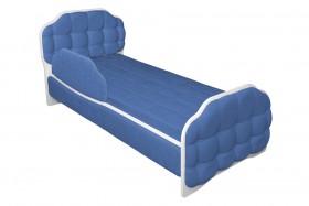 Кровать 160 Атлет 29 Синий (мягкий бортик) в Норильске - norilsk.katalogmebeli.com | фото