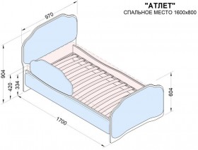 Кровать 160 Атлет 96 Серый (мягкий бортик) в Норильске - norilsk.katalogmebeli.com | фото 2