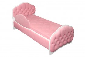 Кровать 160 Гармония 36 Светло-розовый (мягкий бортик) в Норильске - norilsk.katalogmebeli.com | фото