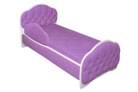 Кровать 160 Гармония 67 Светло-фиолетовый (мягкий бортик) в Норильске - norilsk.katalogmebeli.com | фото