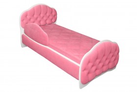 Кровать 160 Гармония 89 Розовый (мягкий бортик) в Норильске - norilsk.katalogmebeli.com | фото