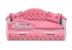 Кровать 160 серии Иллюзия 2 ящика 36 Розовый (мягкий бортик/подушки) в Норильске - norilsk.katalogmebeli.com | фото