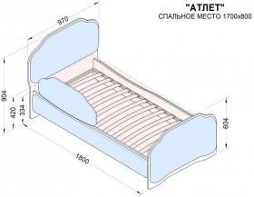 Кровать 170 Атлет 96 Серый (мягкий бортик) в Норильске - norilsk.katalogmebeli.com | фото 2