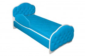 Кровать 170 Гармония 84 Ярко-голубой (мягкий бортик) в Норильске - norilsk.katalogmebeli.com | фото