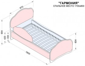 Кровать 170 Гармония 89 Розовый (мягкий бортик) в Норильске - norilsk.katalogmebeli.com | фото 2