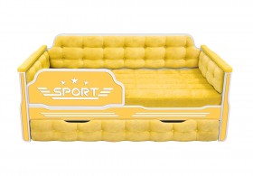 Кровать 170 серии Спорт 1 ящик 74 Жёлтый (мягкие боковые накладки) в Норильске - norilsk.katalogmebeli.com | фото