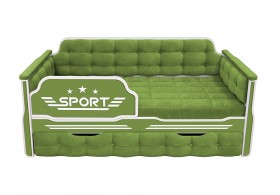 Кровать 170 серии Спорт 1 ящик 76 Зелёный (мягкие боковые накладки) в Норильске - norilsk.katalogmebeli.com | фото