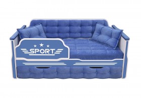 Кровать 170 серии Спорт 1 ящик 85 Синий (подушки) в Норильске - norilsk.katalogmebeli.com | фото