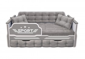 Кровать 170 серии Спорт 2 ящика 45 Серый (подушки) в Норильске - norilsk.katalogmebeli.com | фото