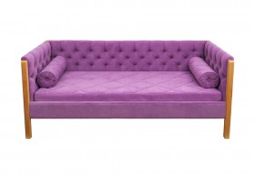 Кровать 180 серии Леди  32 Фиолетовый (подушка валик) в Норильске - norilsk.katalogmebeli.com | фото