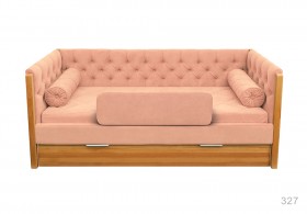 Кровать 180 серии Леди + ящик 15 Бледно-розовый (мягкий бортик/подушка валик) в Норильске - norilsk.katalogmebeli.com | фото