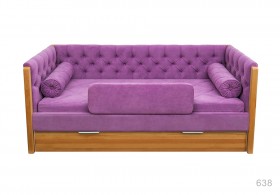 Кровать 180 серии Леди + ящик 32 Фиолетовый (мягкий бортик/подушка валик) в Норильске - norilsk.katalogmebeli.com | фото
