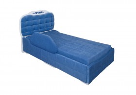 Кровать 190 Атлет Lux 29 Синий (мягкий бортик) в Норильске - norilsk.katalogmebeli.com | фото