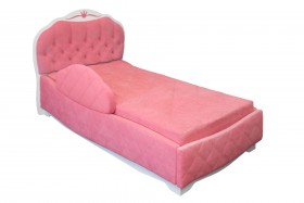 Кровать 190 Гармония Lux 36 Розовый (мягкий бортик) в Норильске - norilsk.katalogmebeli.com | фото
