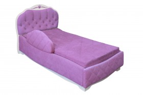 Кровать 190 Гармония Lux 67 Светло-фиолетовый (мягкий бортик) в Норильске - norilsk.katalogmebeli.com | фото