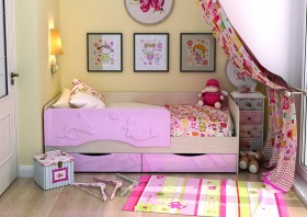 Кровать Алиса КР-812 1,6 Белфорд/Розовый металлик в Норильске - norilsk.katalogmebeli.com | фото