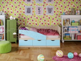 Кровать Бабочки 1,6м (Голубой матовый) в Норильске - norilsk.katalogmebeli.com | фото