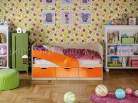 Кровать Бабочки 1,6м (Оранжевый металлик) в Норильске - norilsk.katalogmebeli.com | фото