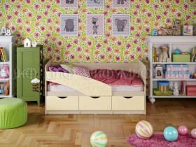 Кровать Бабочки 1,6м (Ваниль матовый) в Норильске - norilsk.katalogmebeli.com | фото