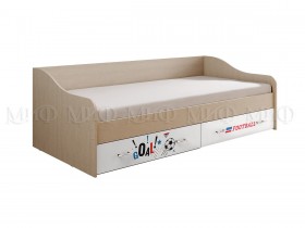 Кровать Boy Вега 0,9 м (Дуб беленый/Белый глянец/фотопечать) в Норильске - norilsk.katalogmebeli.com | фото